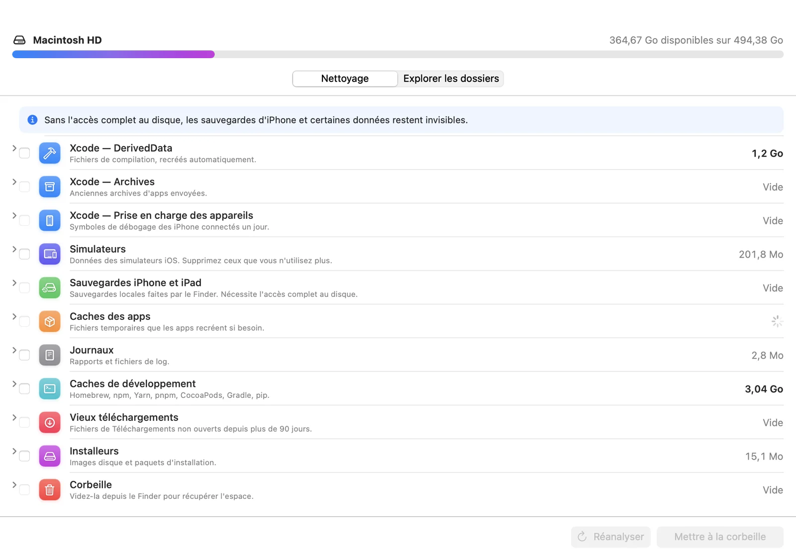 Outil Explorateur de stockage
